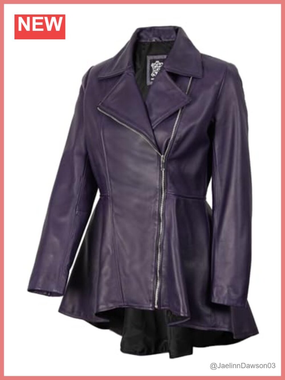 Real Lambskin Leather Jacket Women Peplum Aviator Fitted Long Sleeve